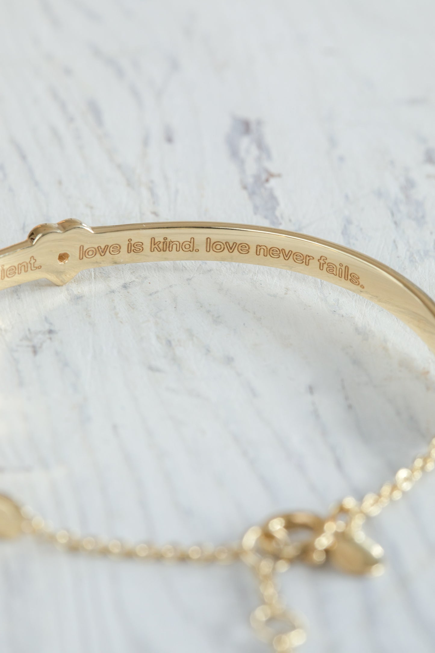 Bracelets: Love is kind. love nver fails