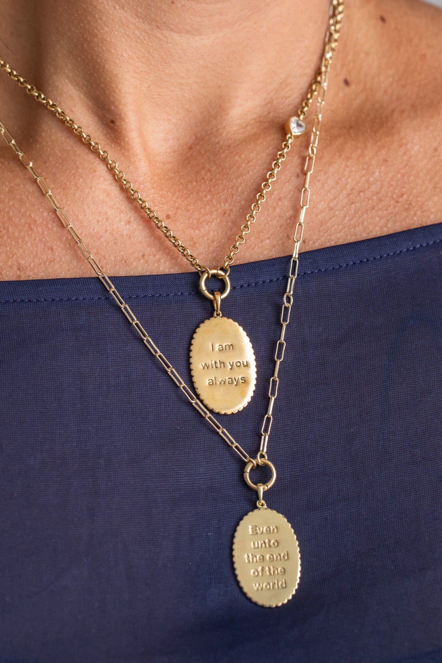 I Am with you Necklace Charm