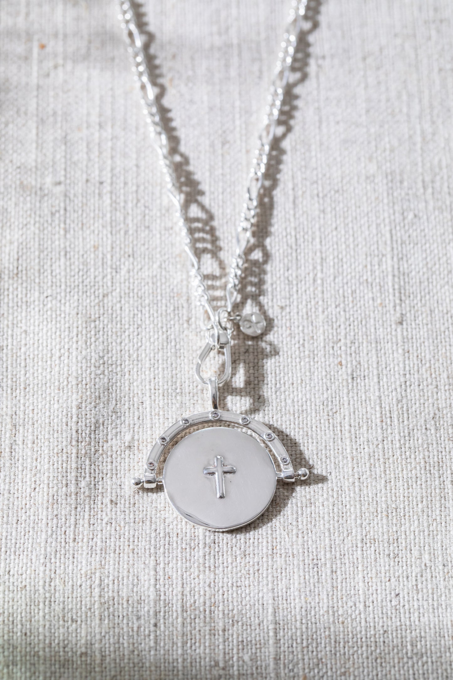 His Joy my Strength Spinning Necklace Silver