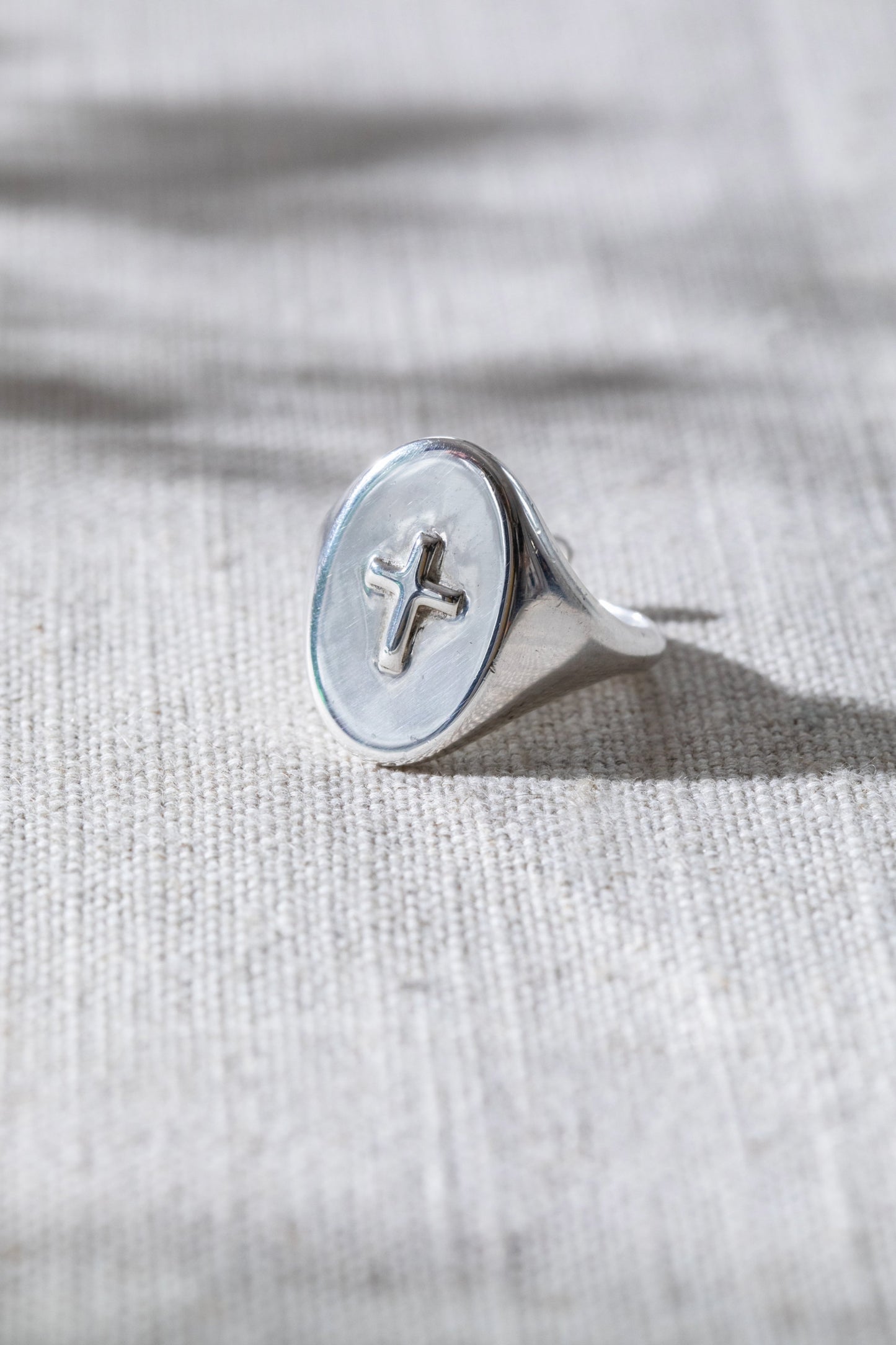 Cross Signet Ring Silver