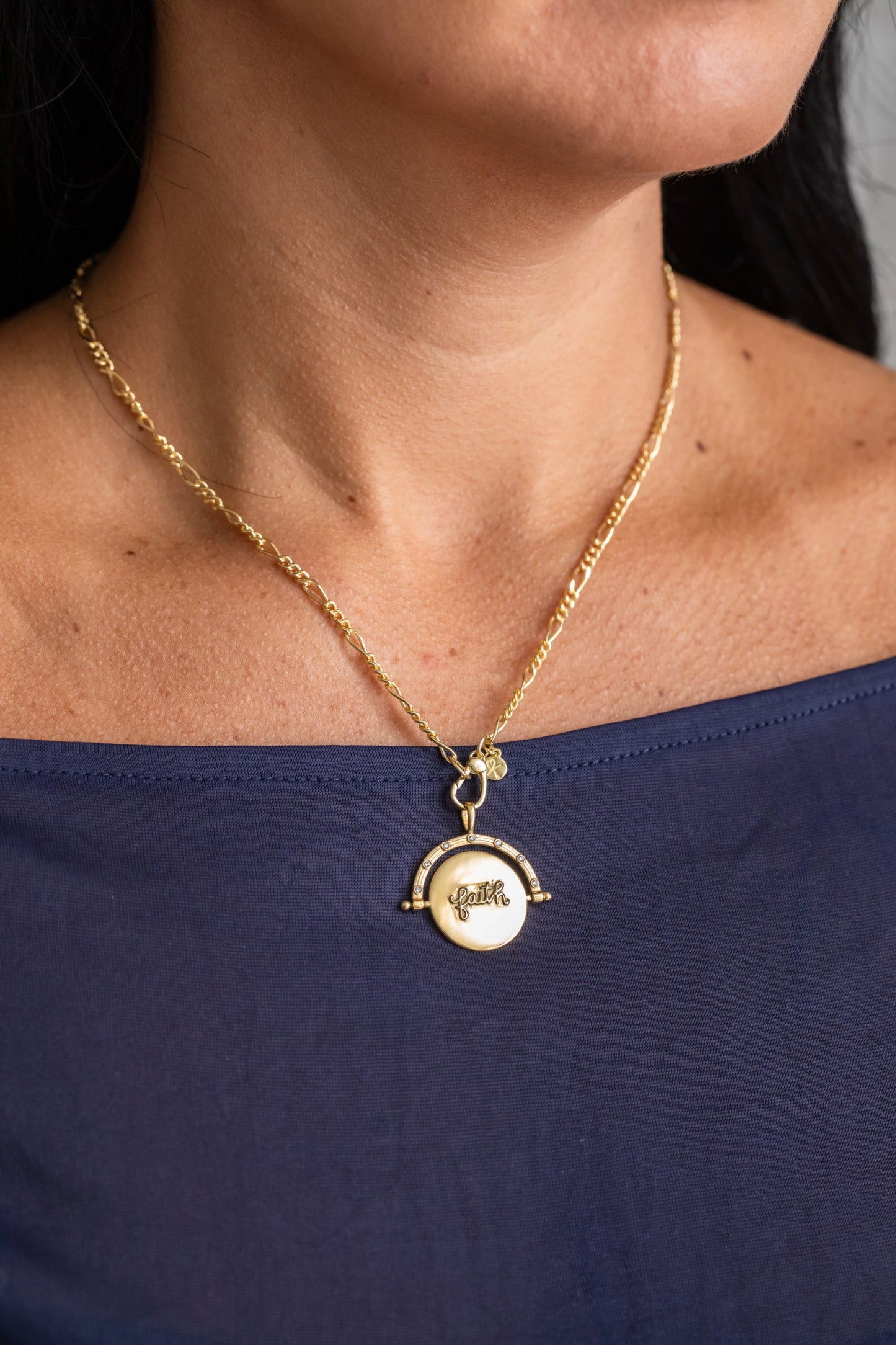 Be Still & Know Spinning Necklace Gold