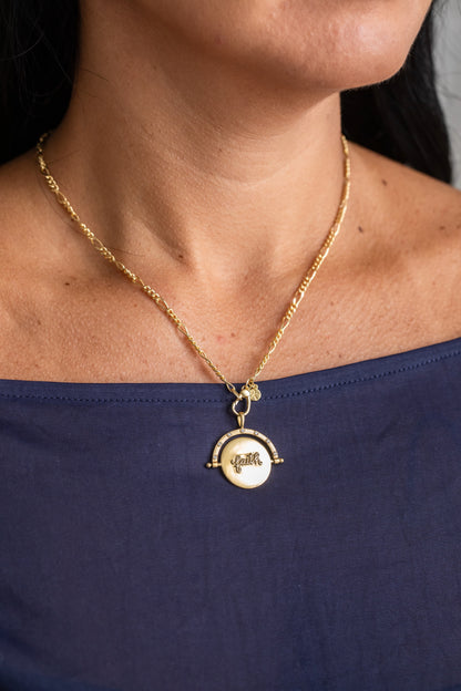 Be Still & Know Spinning Necklace Gold