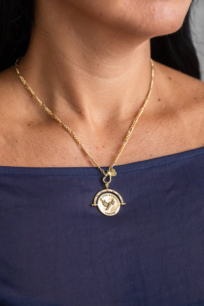 Be Still & Know Spinning Necklace Gold