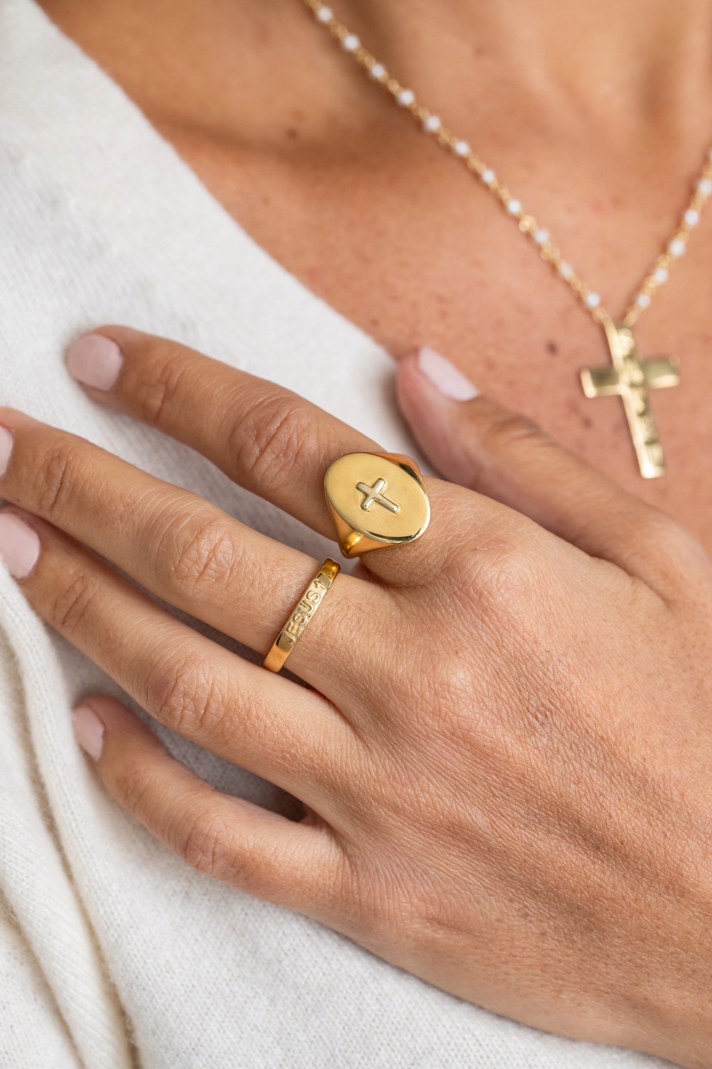 Jesus Engraved Ring Silver