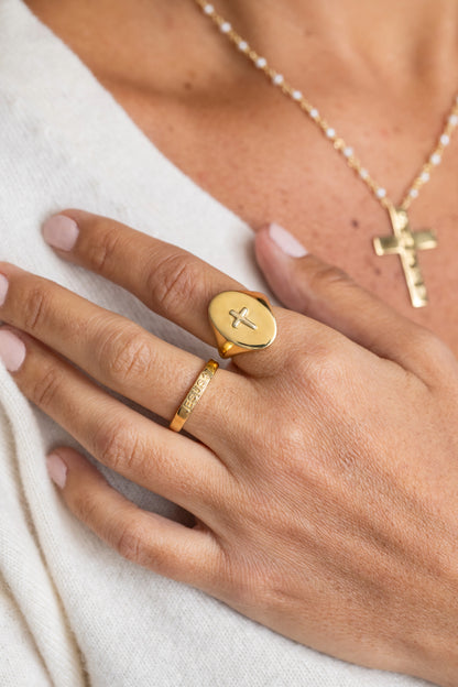 Jesus Engraved Ring Silver