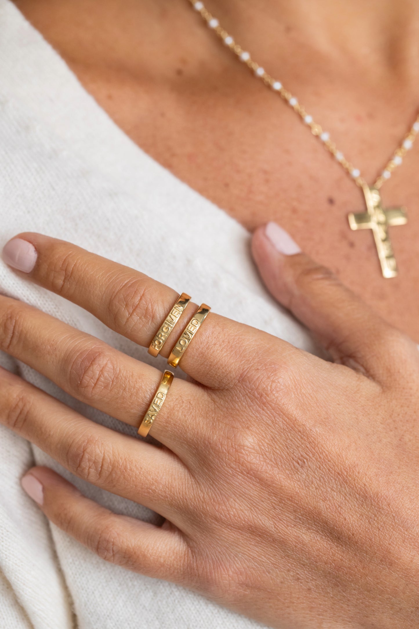 Loved Engraved Ring Gold