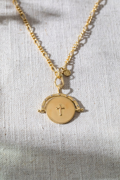 His Joy my Strength Spinning Necklace Gold