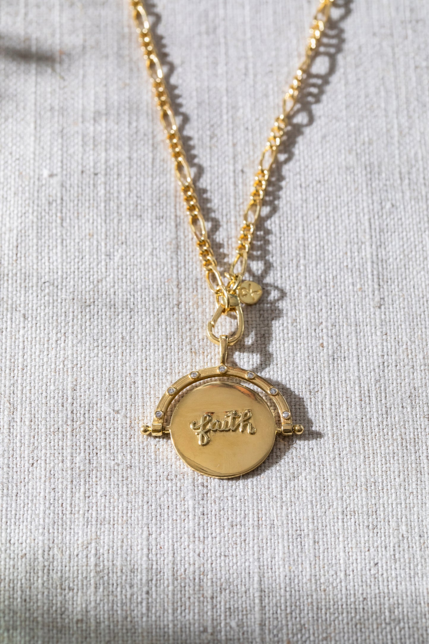 Be Still & Know Spinning Necklace Gold