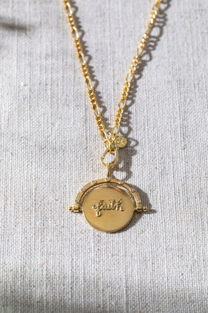 Be Still & Know Spinning Necklace Gold