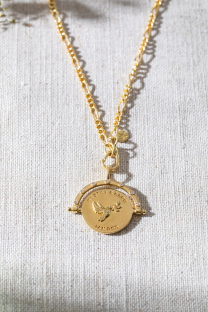 Be Still & Know Spinning Necklace Gold