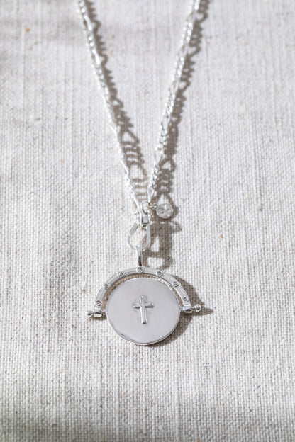 His Joy my Strength Spinning Necklace Silver