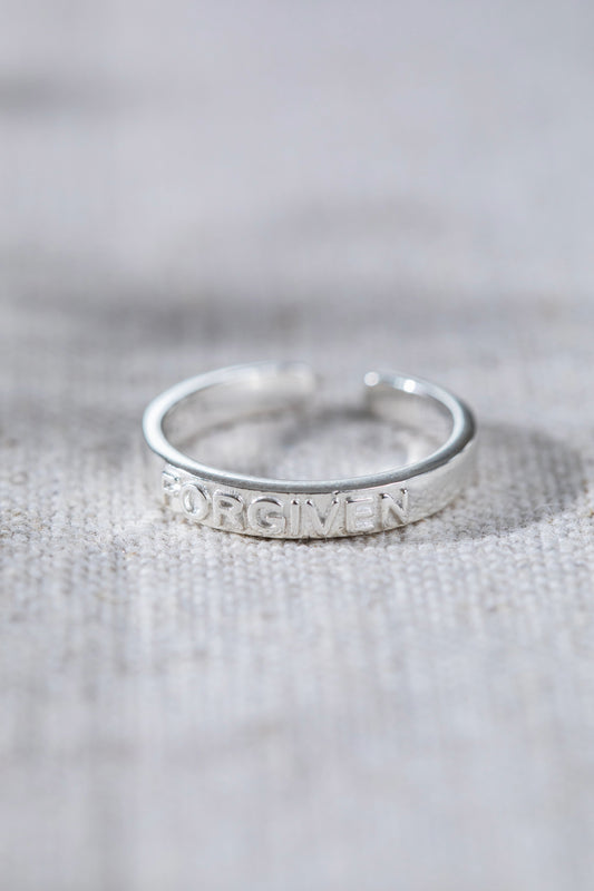Forgiven Engraved Ring Silver