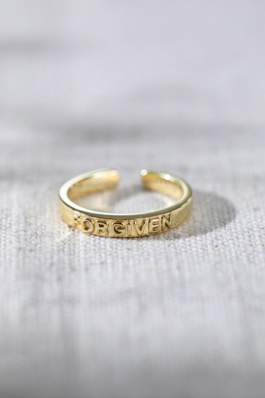 Forgiven Engraved Ring Gold