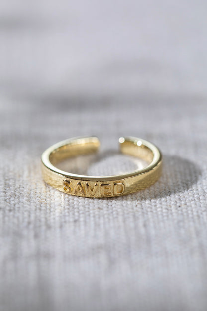 Saved Engraved Ring Gold