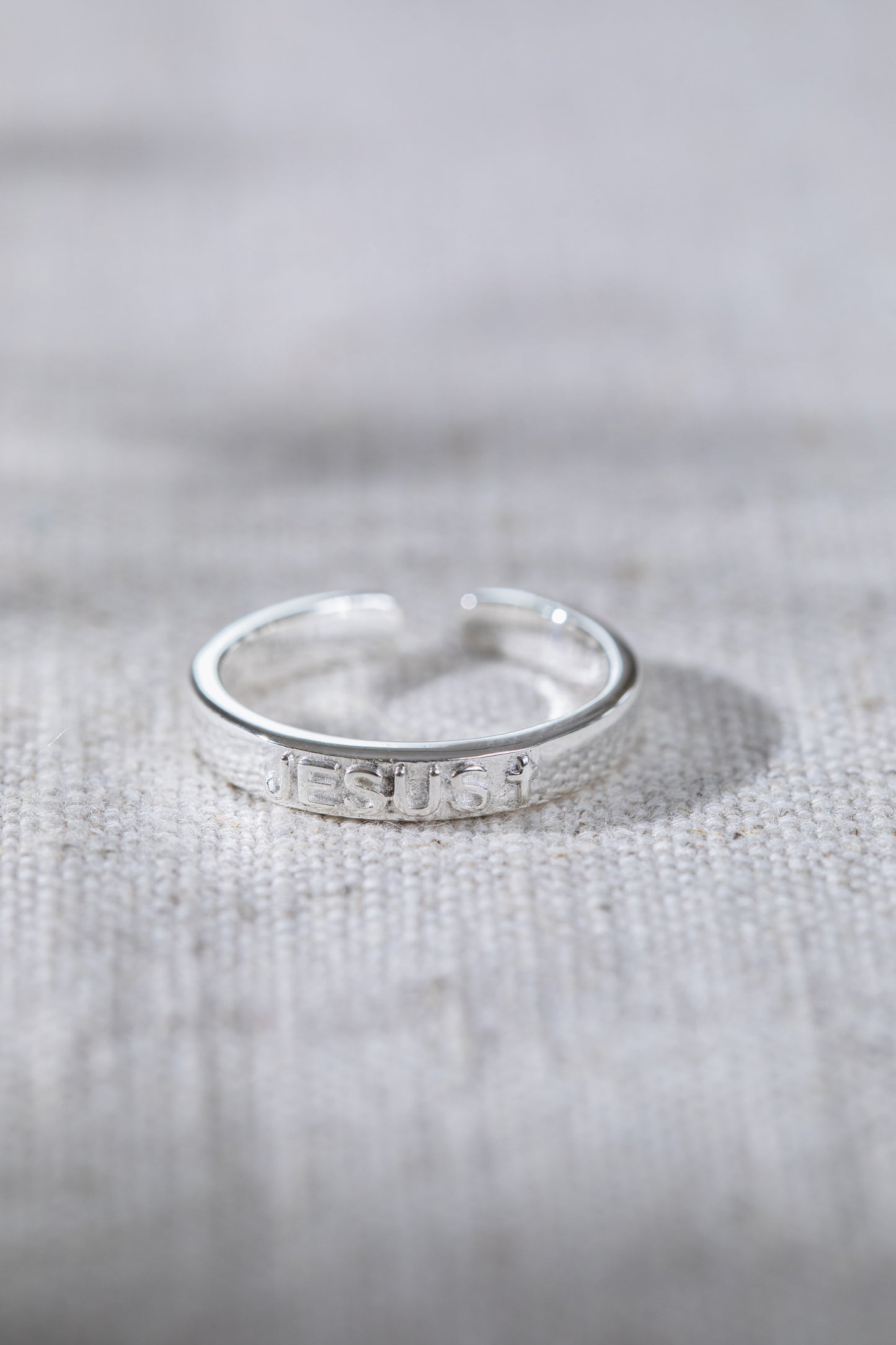 Jesus Engraved Ring Silver