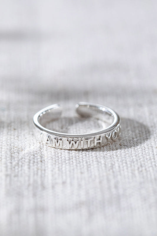 I am with You Engraved Ring Silver