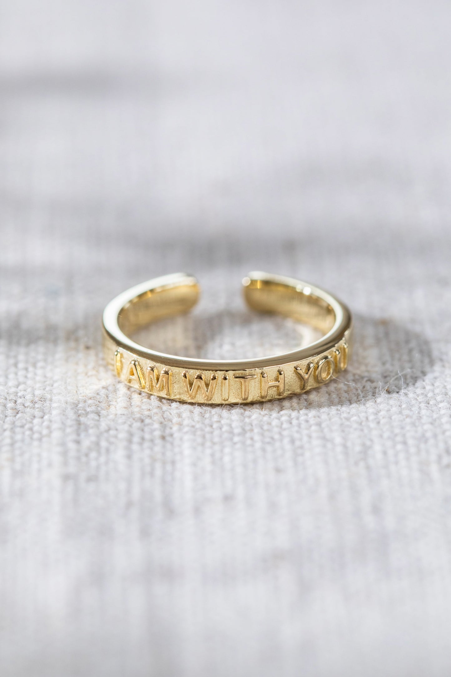 I am with You Engraved Ring Gold