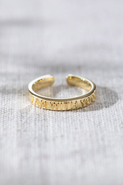 I am with You Engraved Ring Gold