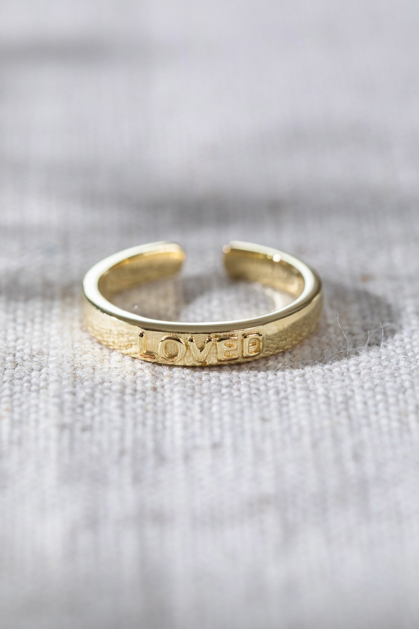 Loved Engraved Ring Gold