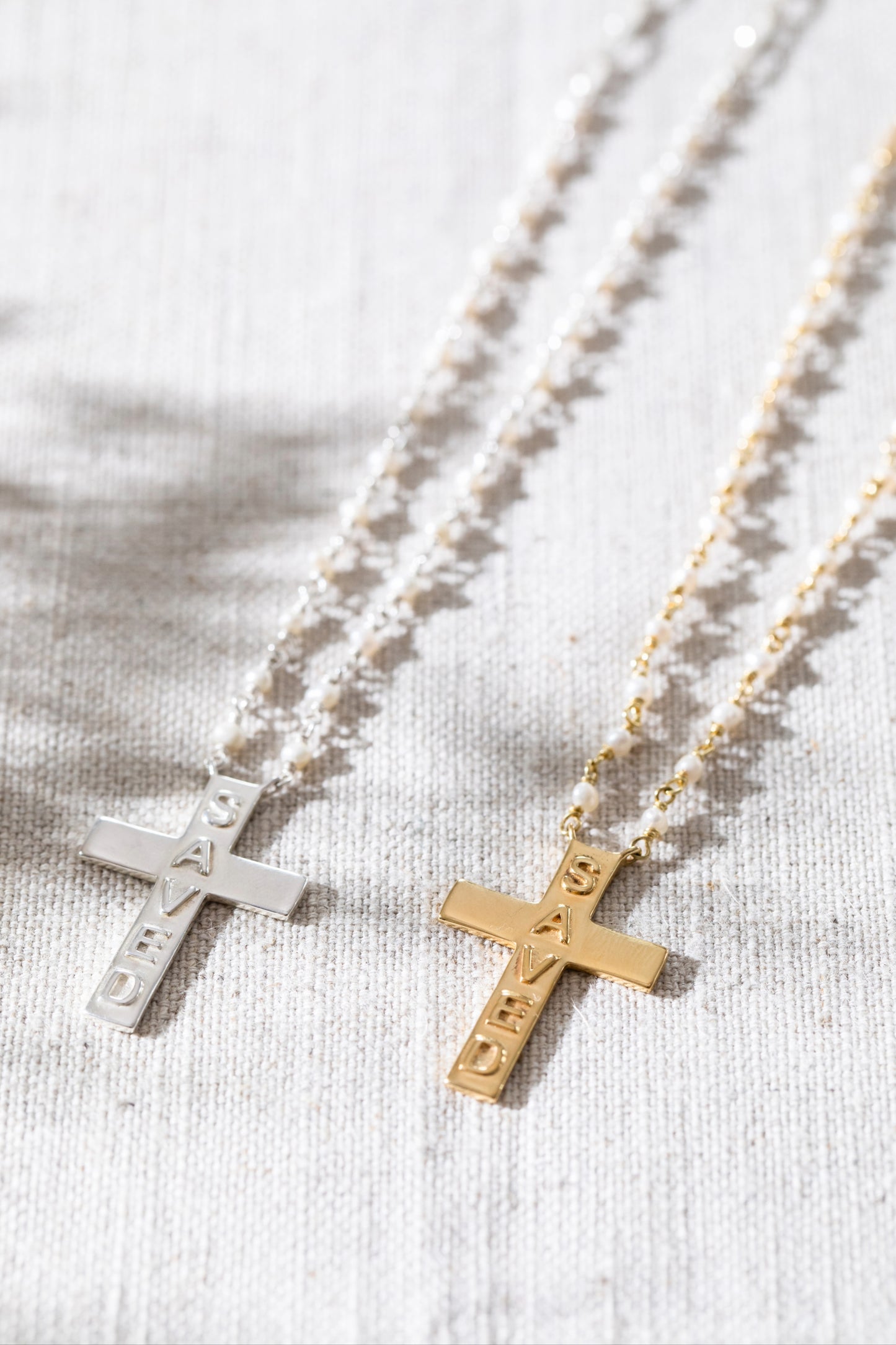 Saved Cross Necklace Silver